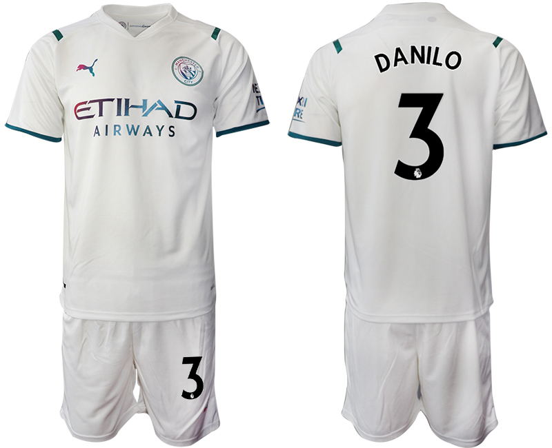 Men 2021-2022 Club Manchester City away White #3 Soccer Jersey